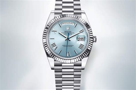 rolex blue platinum|Rolex platinum day date 40.